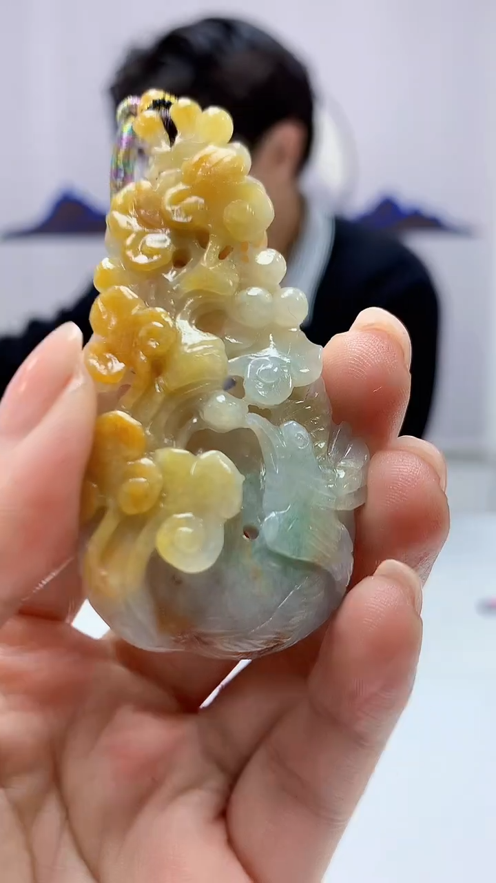 【闪购商品】定制翡翠未镶嵌5145ms-毛货189花鸟