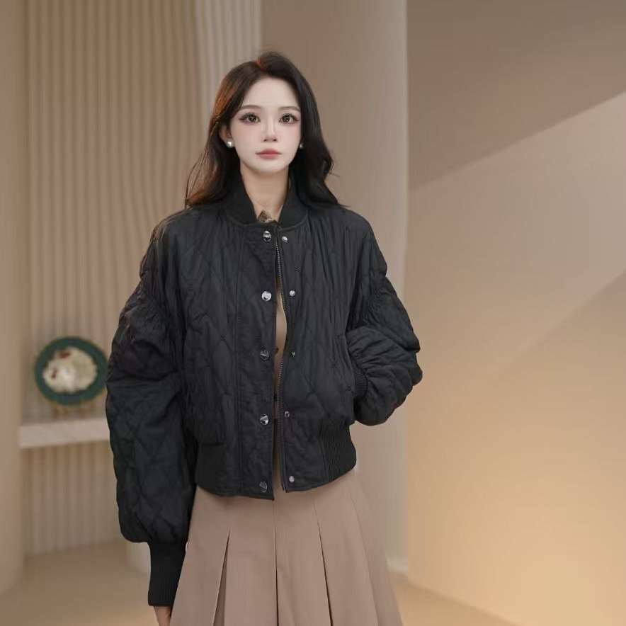 AMASS/阿玛施冬季新款新雪丽休闲菱格短款球棉服外套5400844