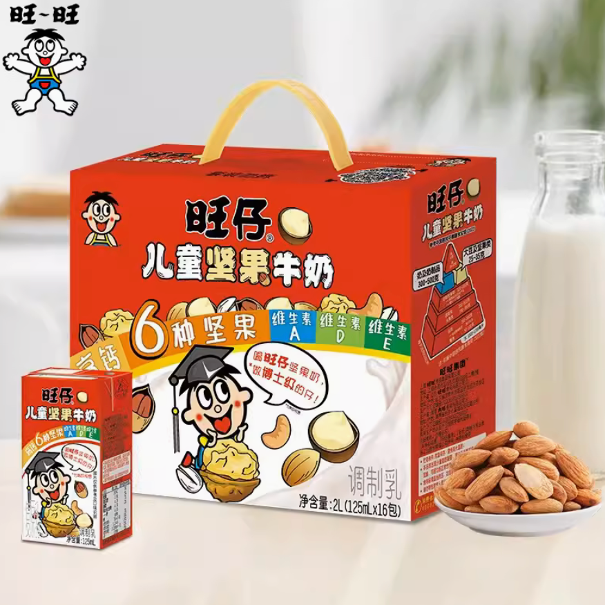 旺旺旺仔营养浓郁醇香儿童坚果早餐牛奶125ml- DBY