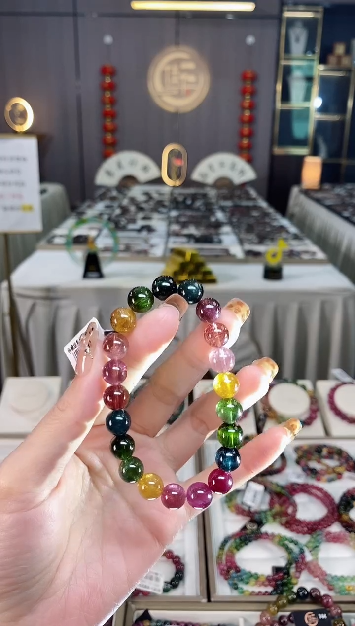 未镶嵌老矿碧玺单圈手串9mm+碧玺dan多样性发货一条