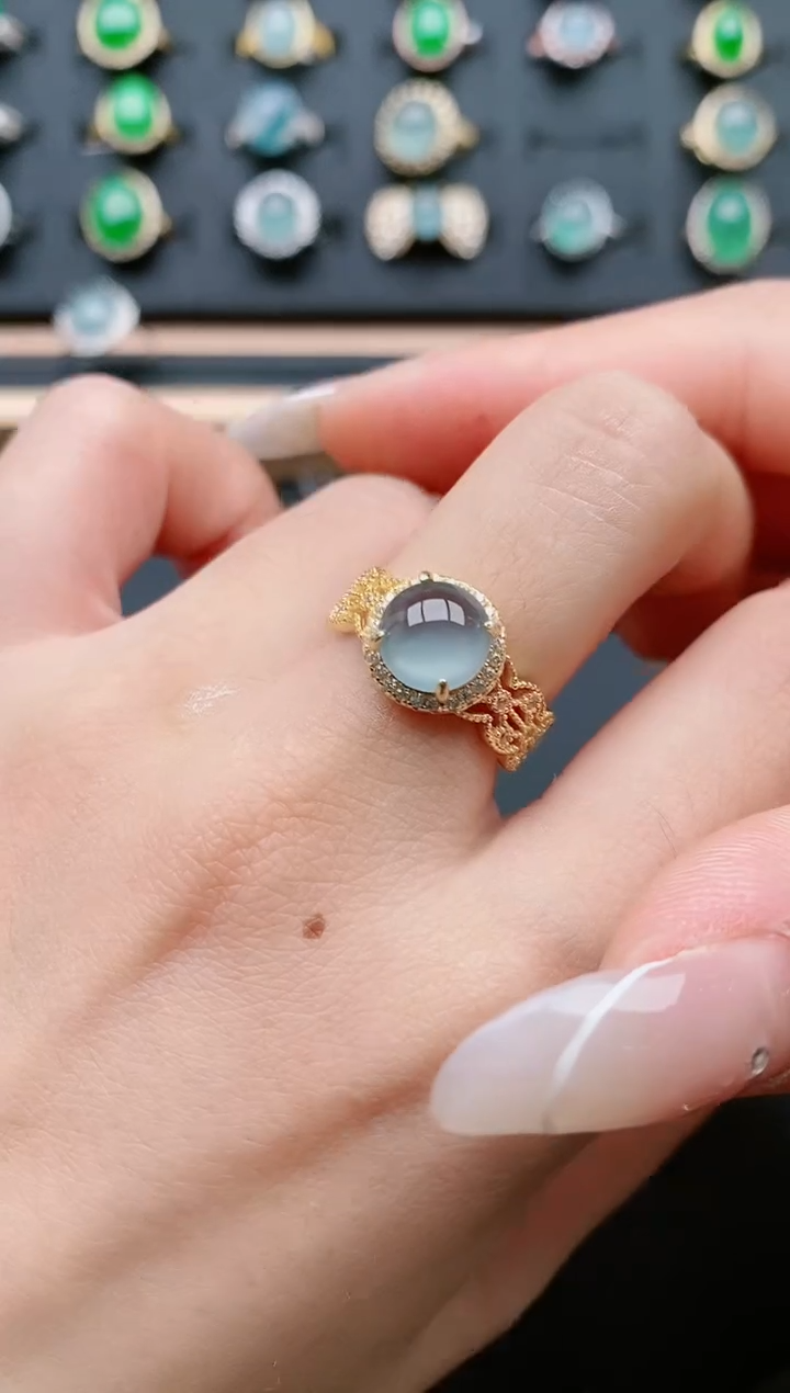 【闪购商品】翡翠戒指银S925镶嵌111111