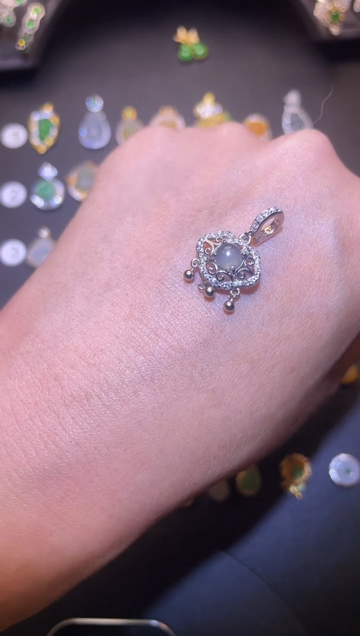 吊坠(不含链)银S925镶嵌翡翠1