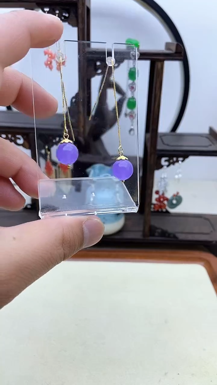 【闪购商品】翡翠耳饰14K金镶嵌10号