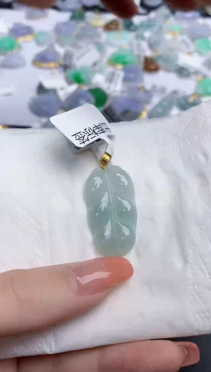 【闪购商品】翡翠颈饰18K金镶嵌天然缅甸翡翠A货