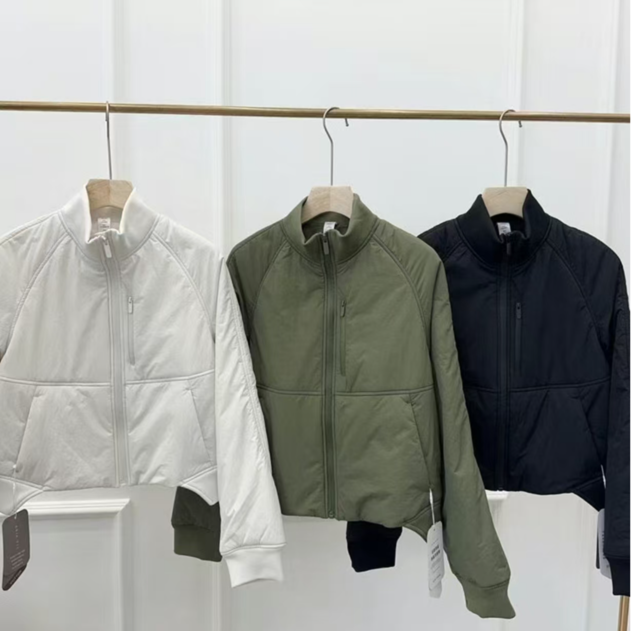 斐系户外运动休闲拉链棉服夹克女士短款秋冬（F标）