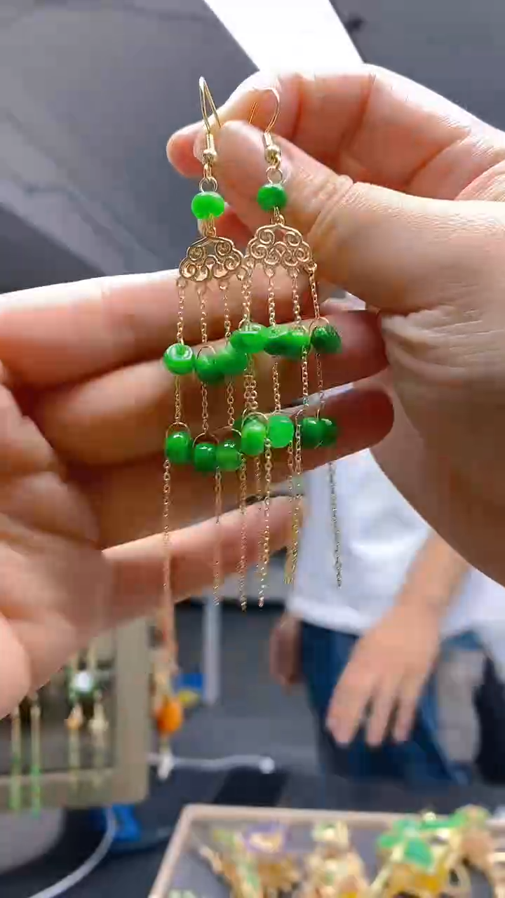 【闪购商品】翡翠耳饰合金0323翡翠耳钩