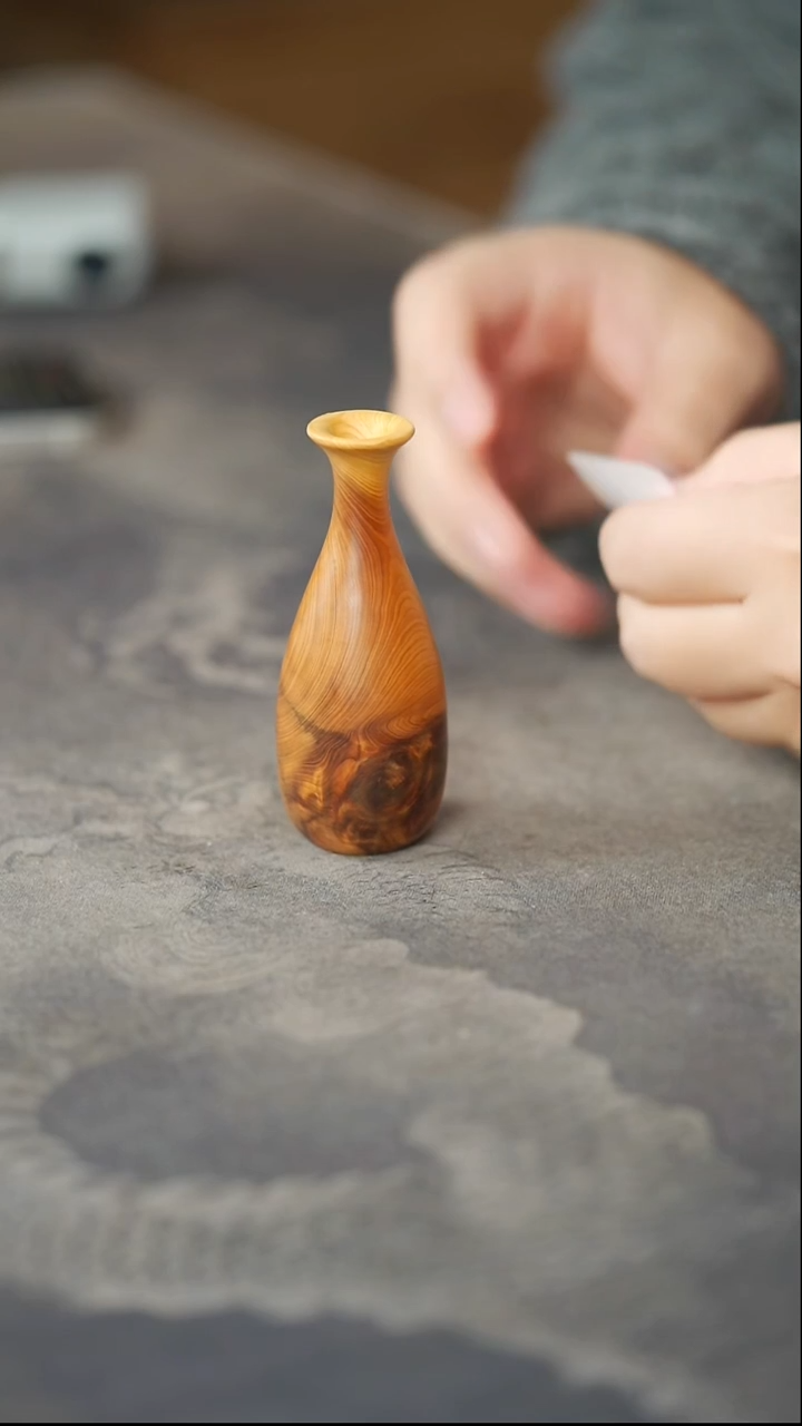 柏木（崖柏）358号陈化黑油料小花器