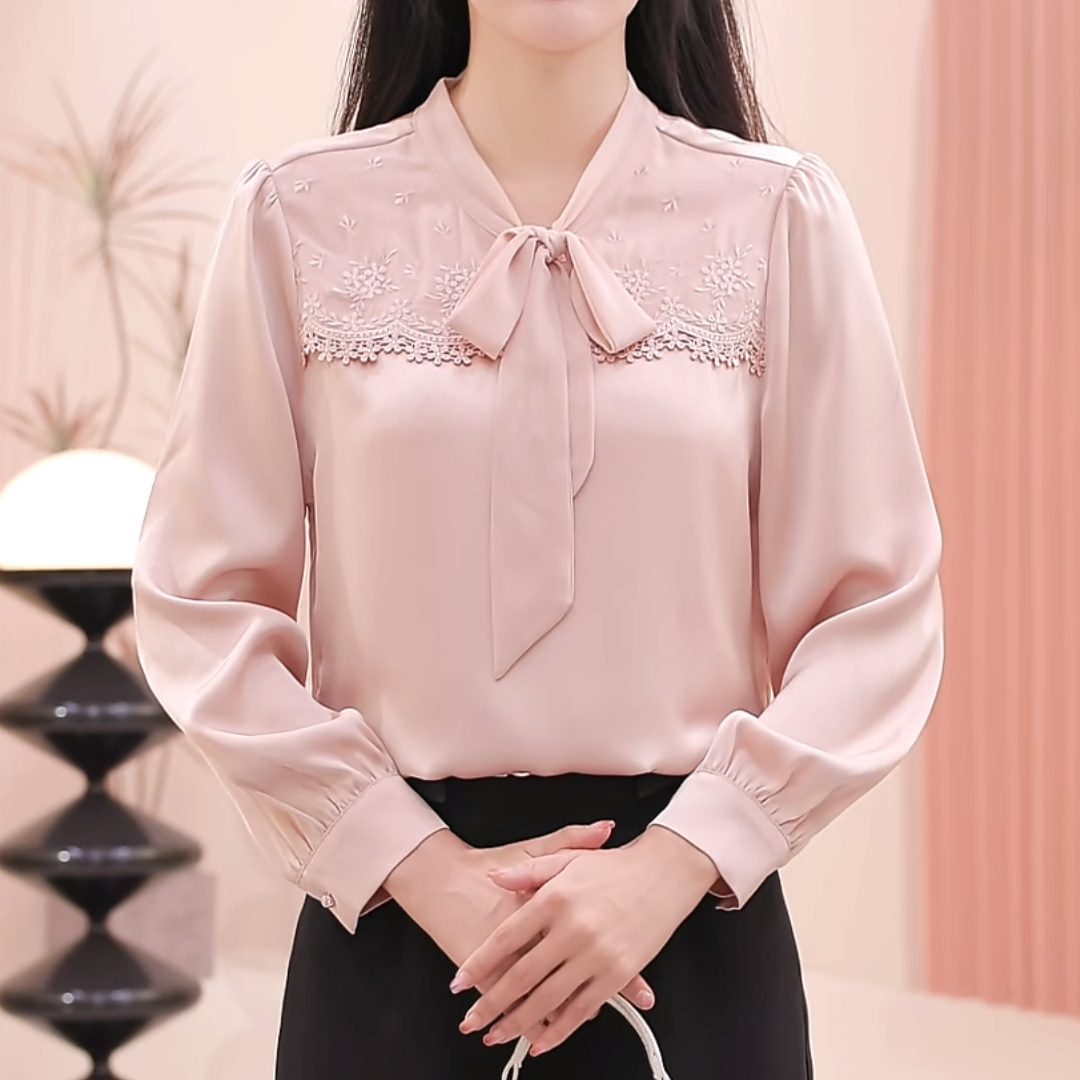 【雪翎衣裳】秋季法式领口蝴蝶结减龄百搭温婉洋气显白女士气质上衣
