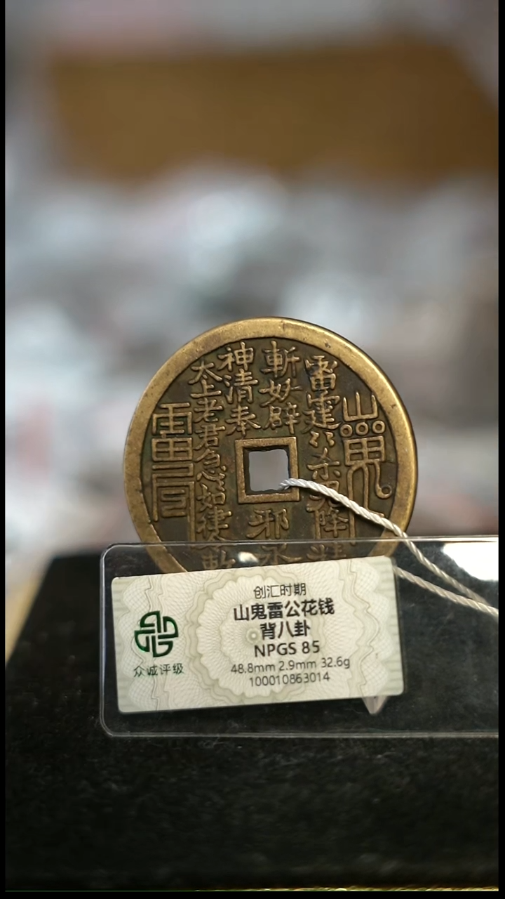 编号1498山鬼背八卦花钱（配脖挂）