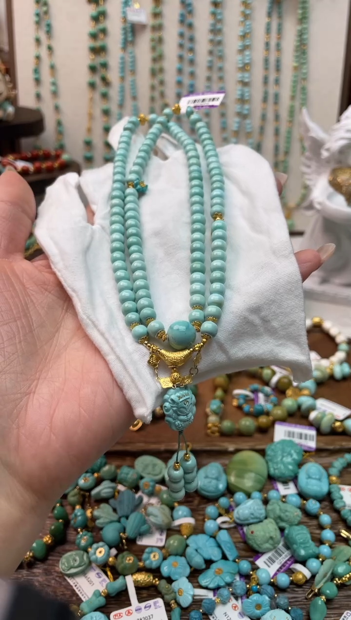 【闪购商品】绿松石颈饰18K金镶嵌编号53