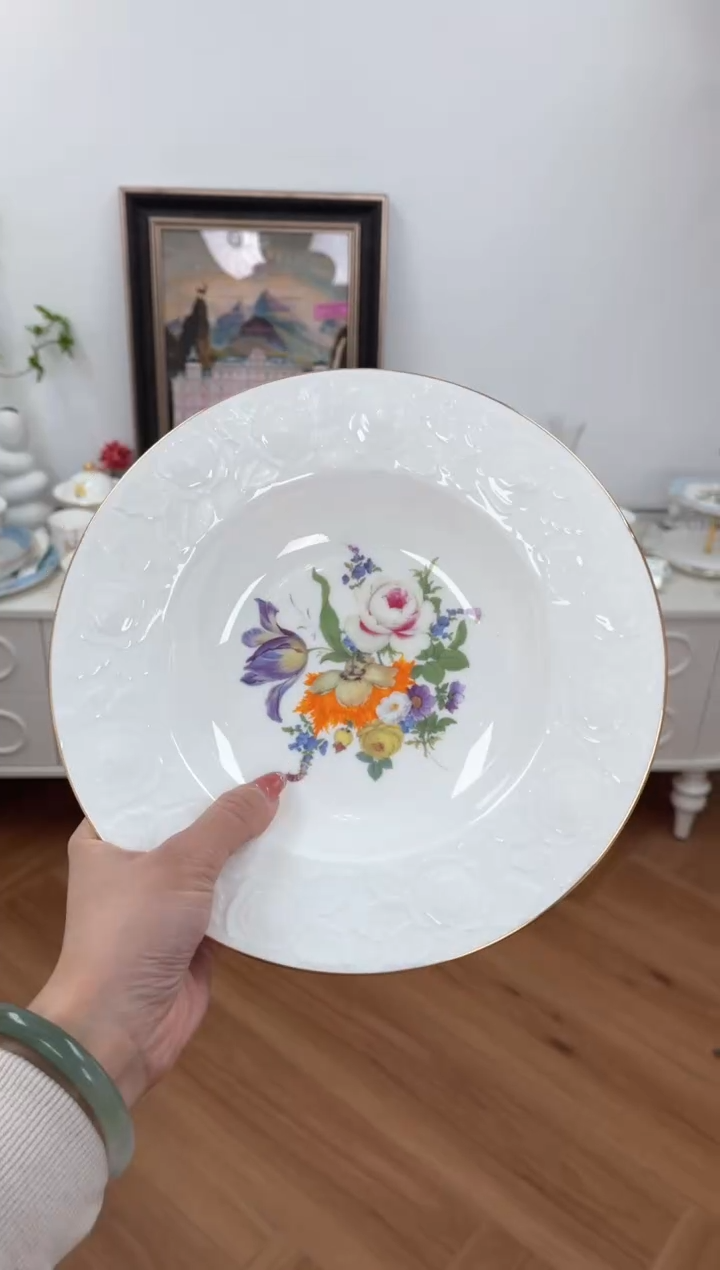 【闪购商品】碗繁花高骨骨瓷9寸盘