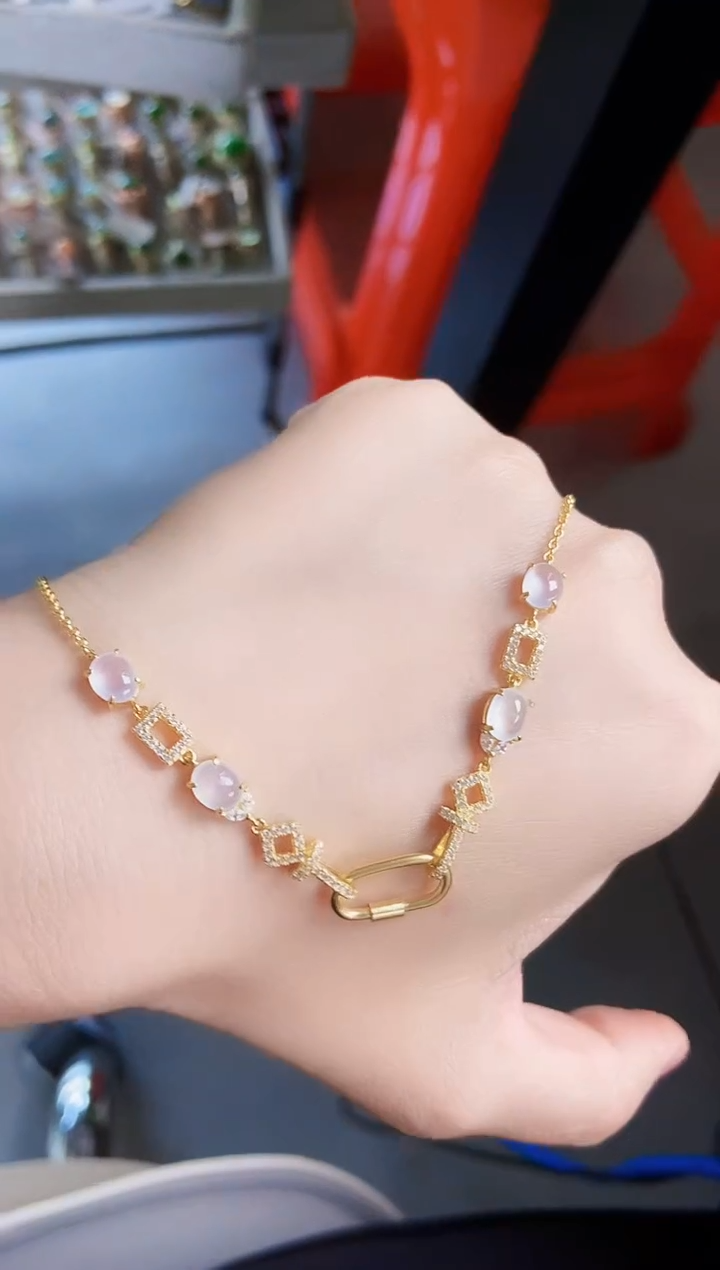 翡翠银S925镶嵌颈饰45879