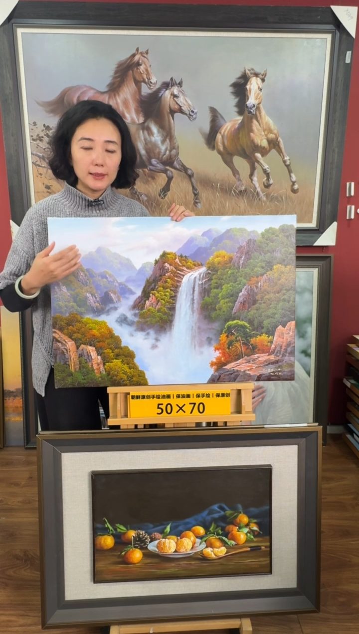 油画【90号】约50*70cm丨朝鲜原创纯手绘孤品油画丨顺丰包邮   
