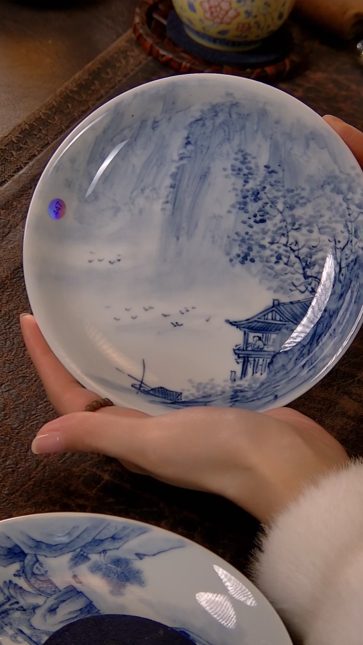 【闪购商品】杯447号HLX陶瓷写意山水盘子壶承