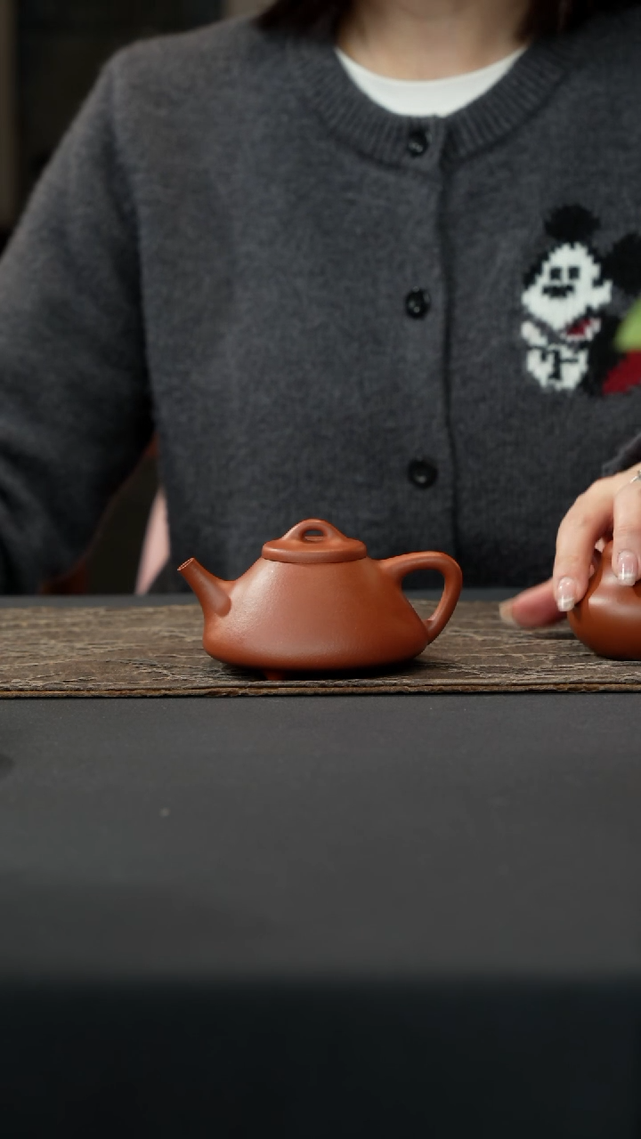 【闪购商品】紫砂茶壶红降坡子冶石瓢光素170cc