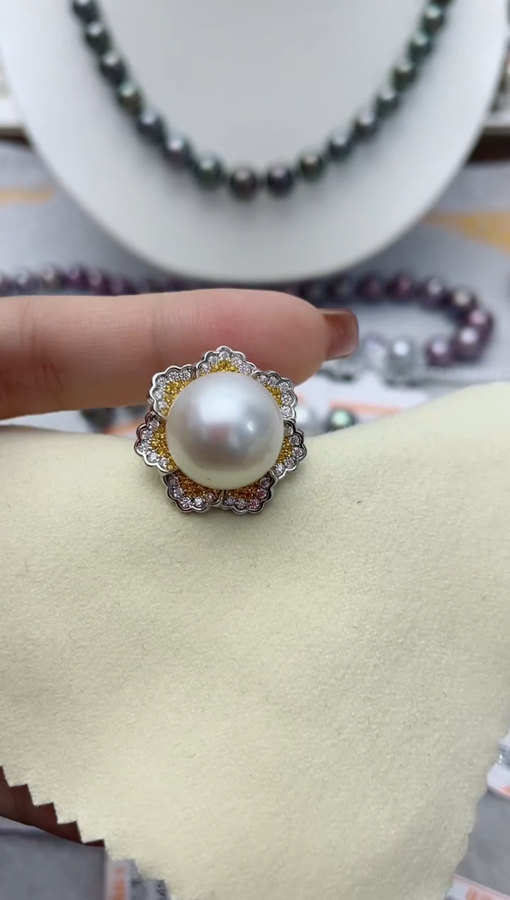 【闪购商品】海水珍珠戒指银S925镶嵌W28