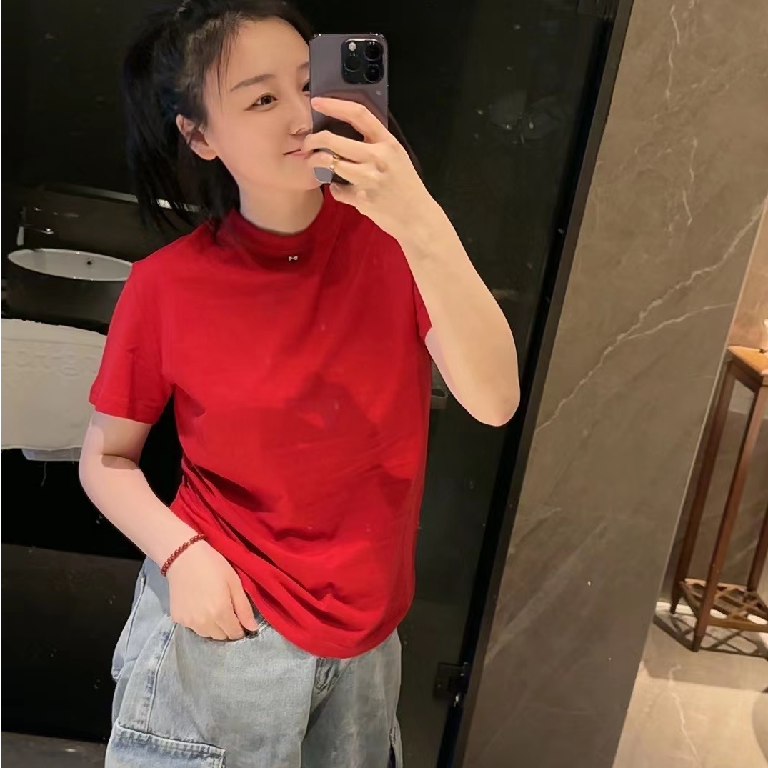 谜裳家2025长袖T血衫网红时尚百搭ins春夏杂款打底宽松撞色圆领