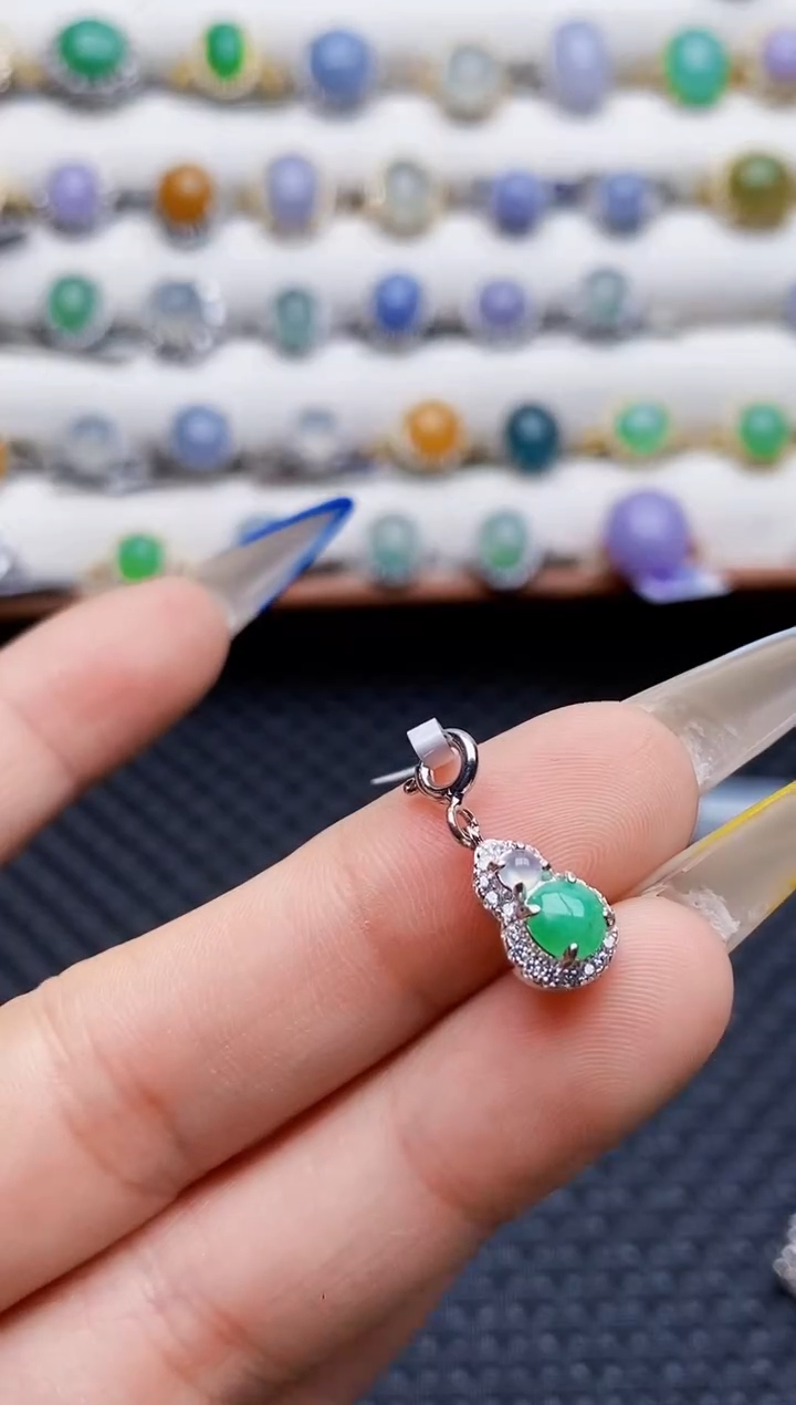 银S925镶嵌戒指翡翠4180