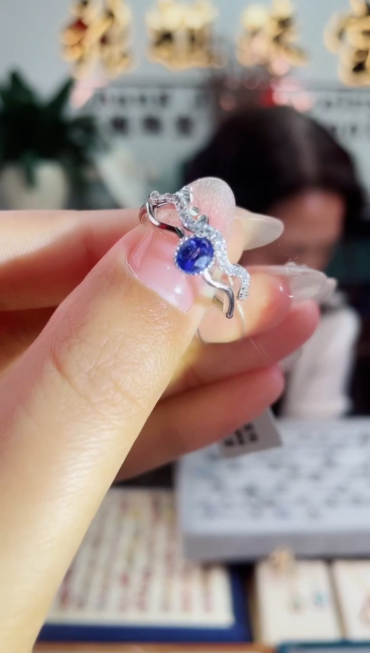 【闪购商品】蓝宝石戒指银S925镶嵌戒指