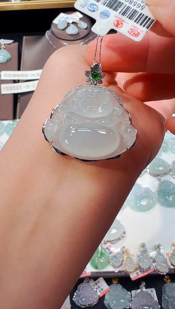 【闪购商品】翡翠吊坠(不含链)18K金镶嵌佛公吊坠906