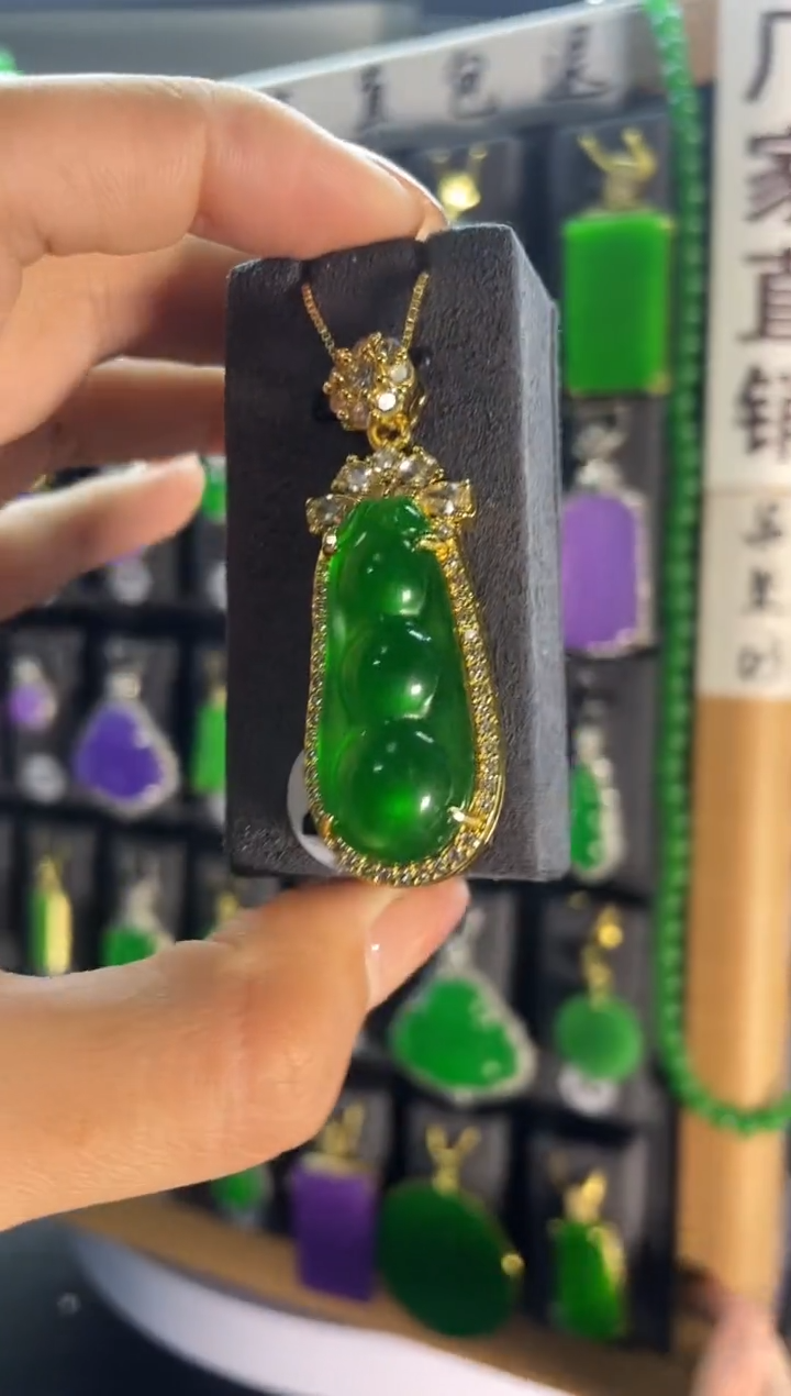 【闪购商品】翡翠耳饰银S925镶嵌215..