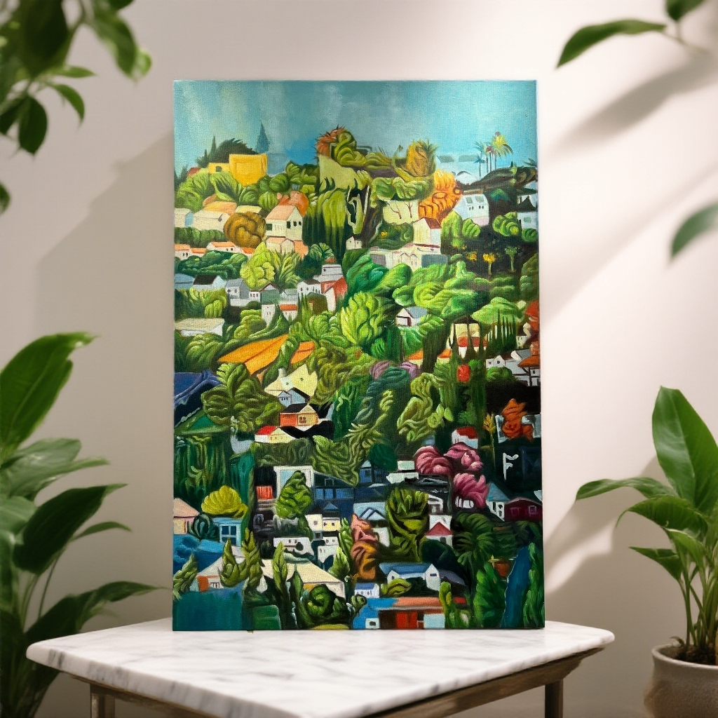 纯手绘油画意式法式奶油风餐厅客厅玄关画背景墙装饰画