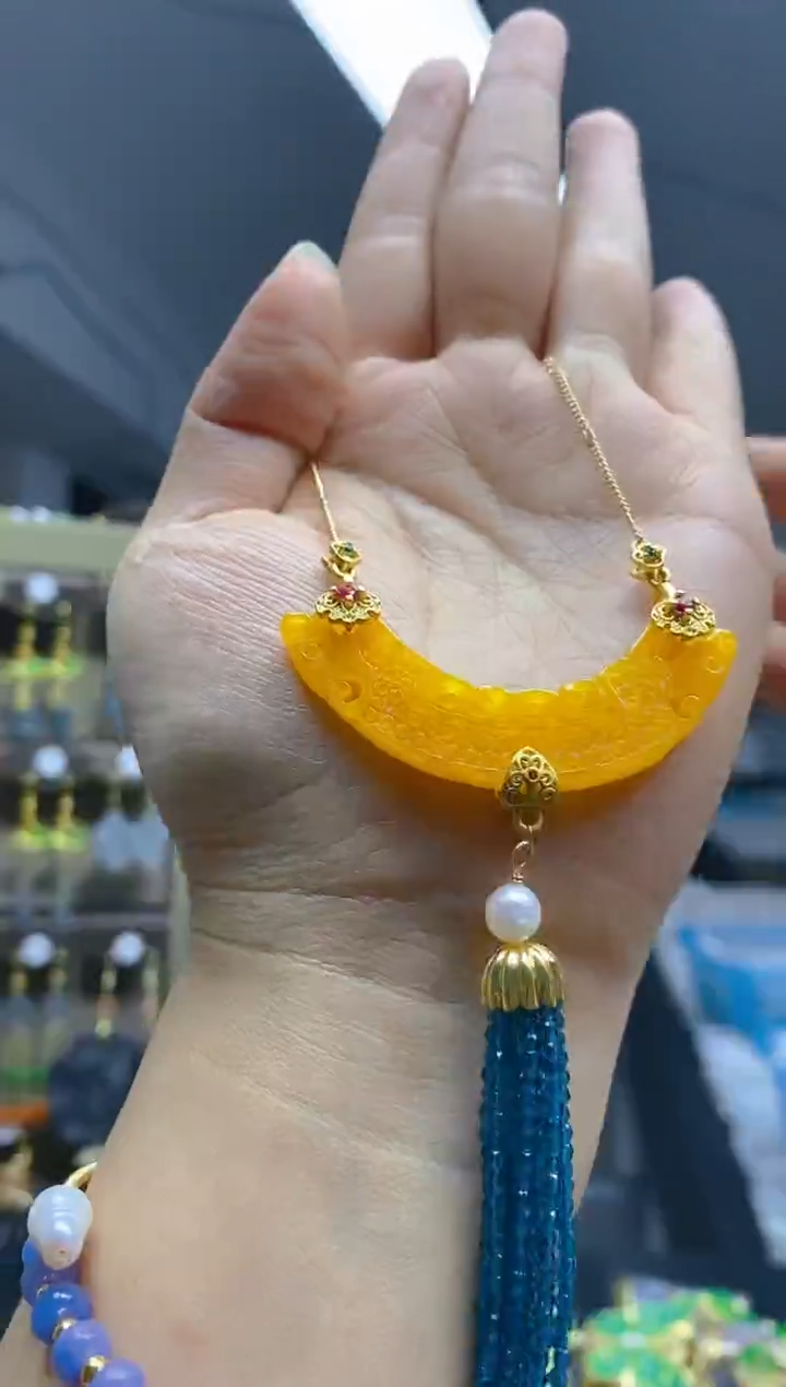 【闪购商品】翡翠耳饰合金0215翡翠锁骨链