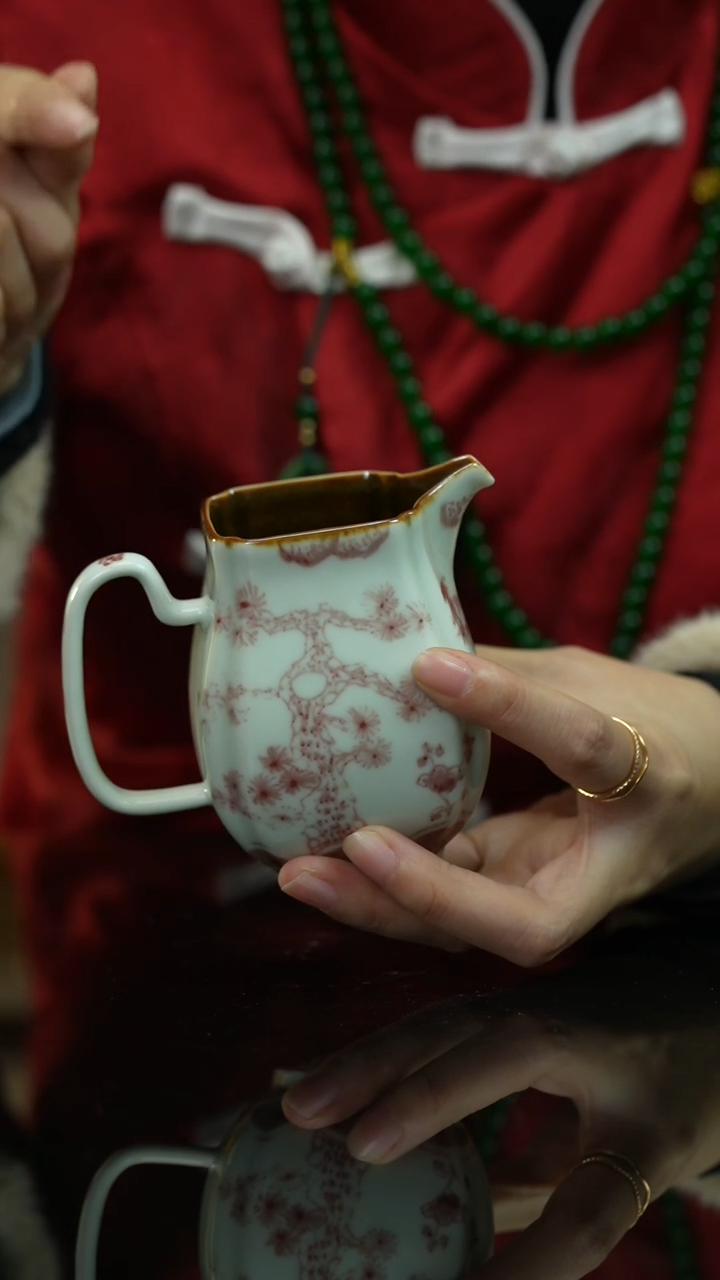 【闪购商品】柴窑松竹梅釉里红公道内原矿