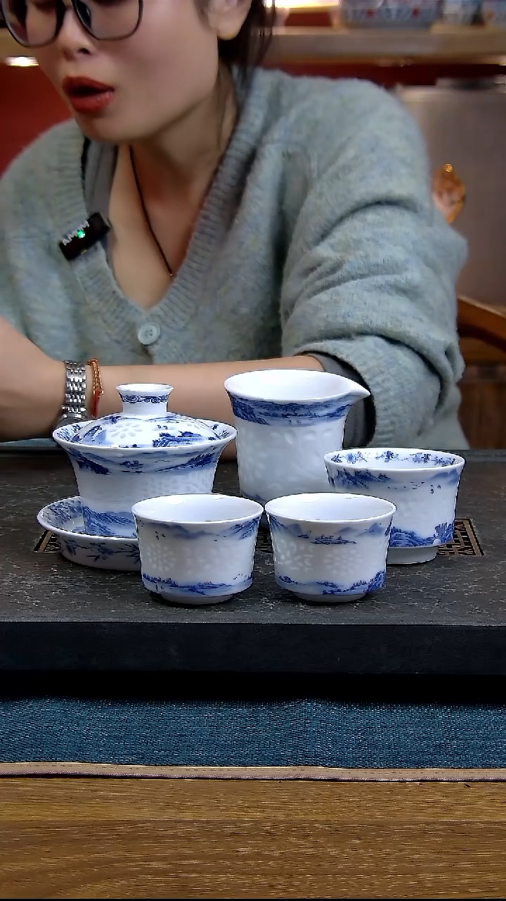 简装家用款5件套 老陶泥开片纹陶瓷茶具