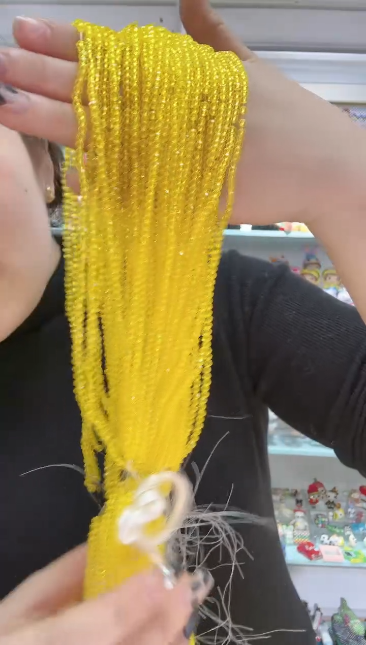 玻璃0831 卡4水晶扁10条金黄