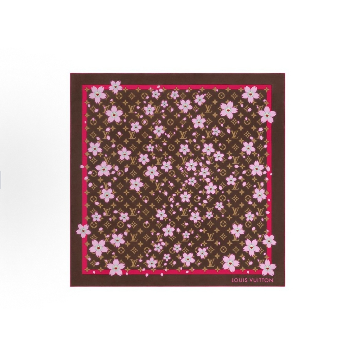 未使用 LouisVuitton/路易威登 花花CHERRY BLOSSOM 70方巾