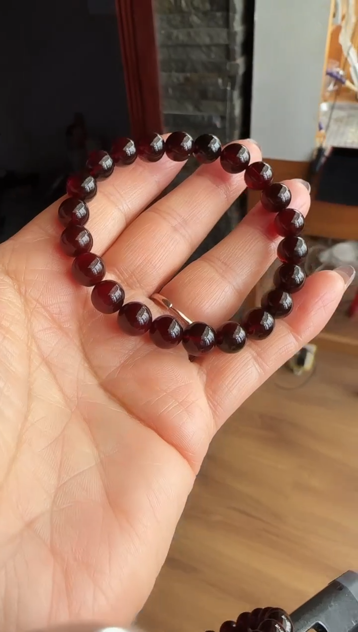 手串琥珀未镶嵌笑**开#39缅甸琥珀血珀手串8mm