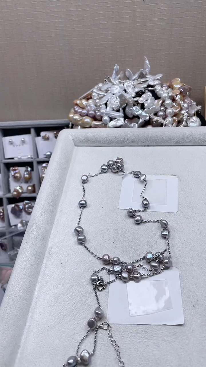 未镶嵌毛衣链淡水珍珠【纯恬饰品】（多样性发货发一）