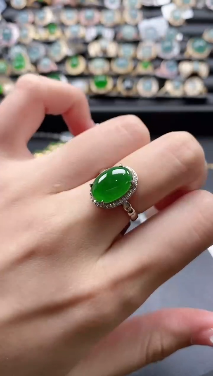 【闪购商品】翡翠戒指银S925镶嵌51151