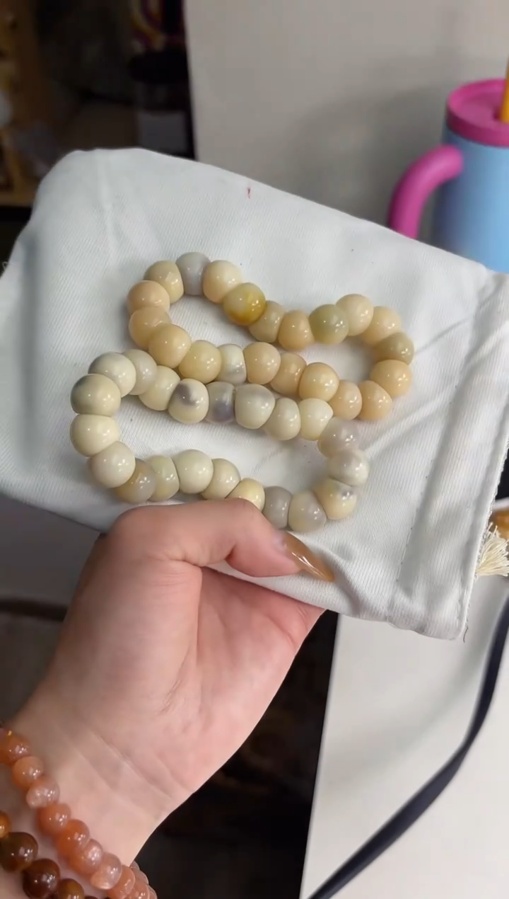 手串菩提根/象牙果沐k95桂花甜糕玉化蒜瓣肠13mm手串随机