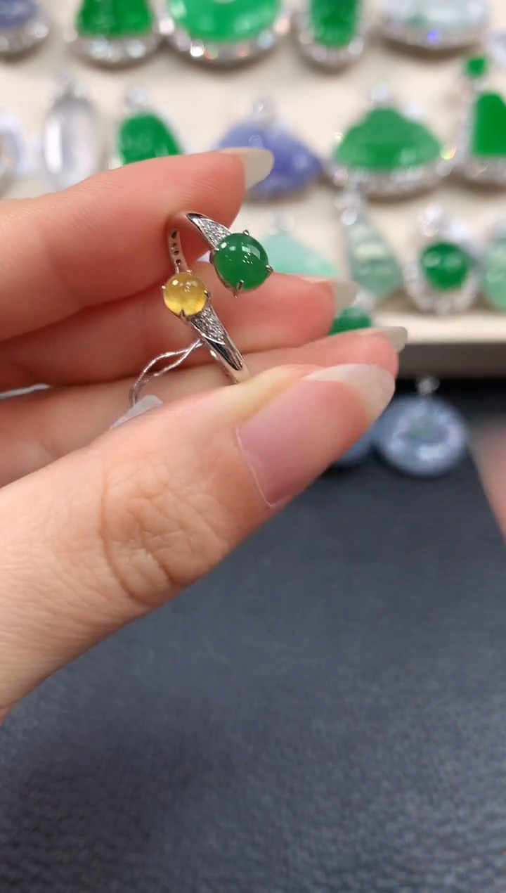 【闪购商品】翡翠戒指18K金镶嵌B21  多样性一件发货