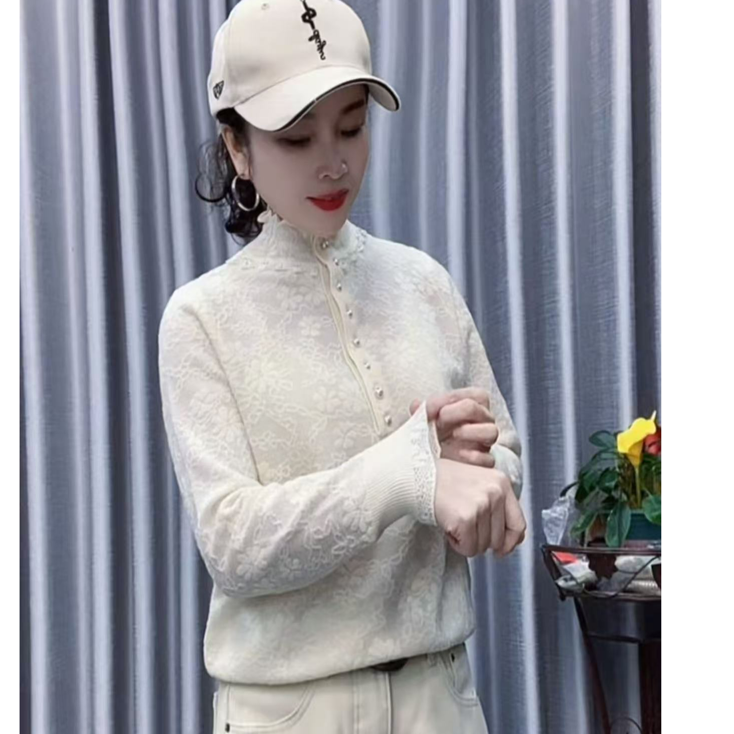 【懂你吴姐】107-6新款前一排订珠针织衫