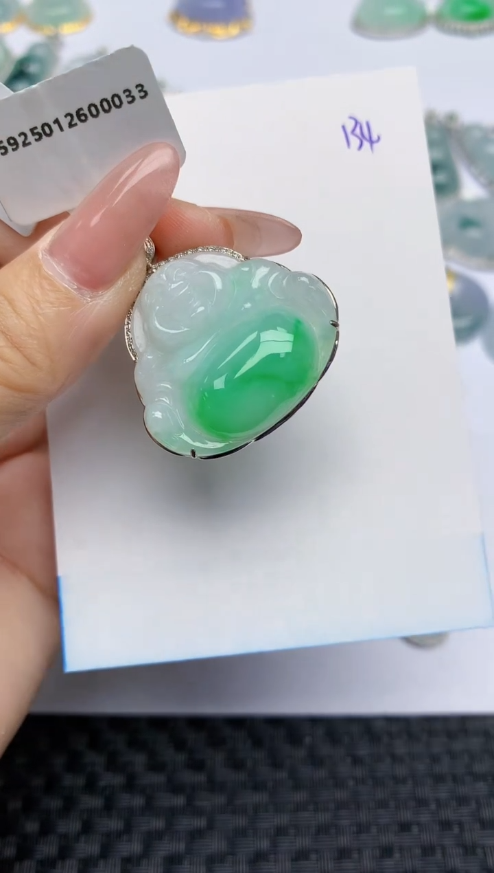 【闪购商品】翡翠颈饰18K金镶嵌天然A货翡翠 134