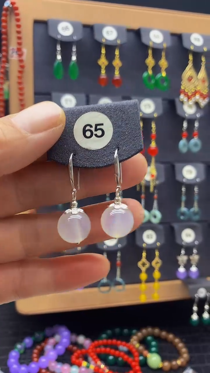 【闪购商品】玛瑙/玉髓耳坠银S925镶嵌耳坠