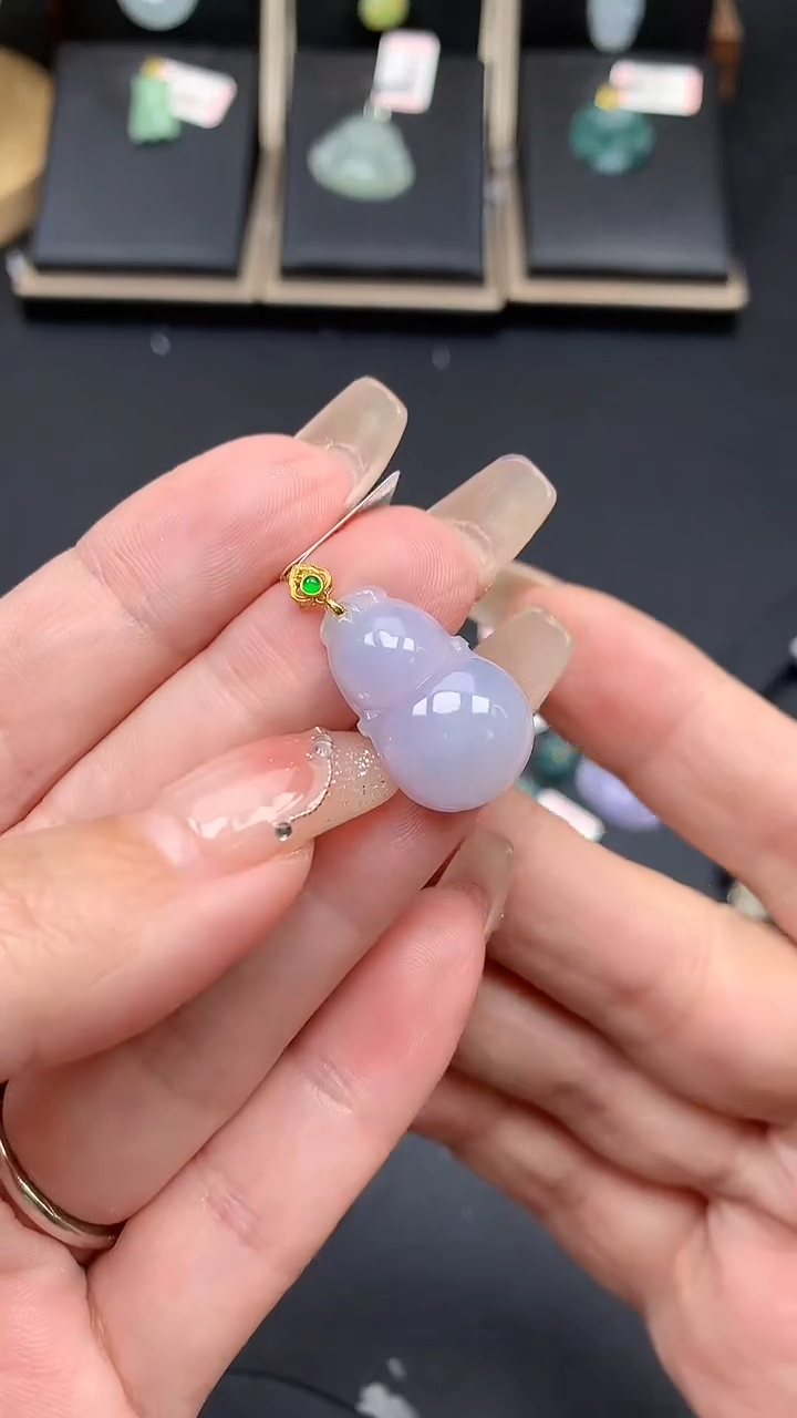 【闪购商品】翡翠吊坠(不含链)18K金镶嵌MS114334