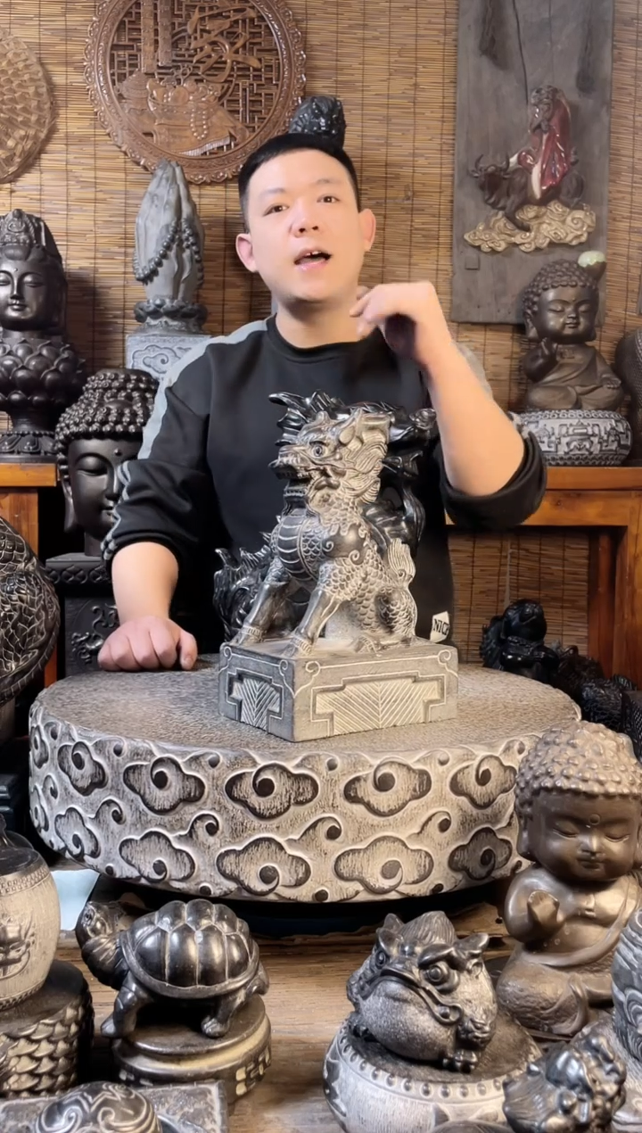 【闪购商品】30麒麟墩天然青石雕刻