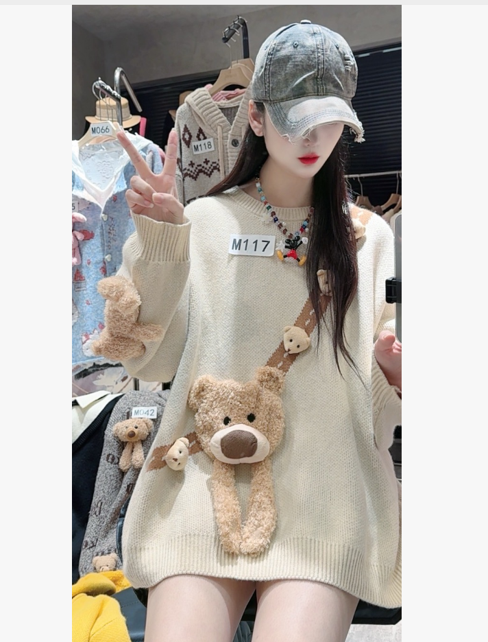 【M701-M800】爆款毛针织衫时尚百搭毛衣卡通宽松上衣