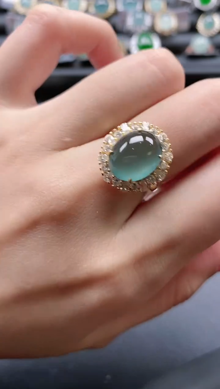 【闪购商品】翡翠戒指银S925镶嵌51511