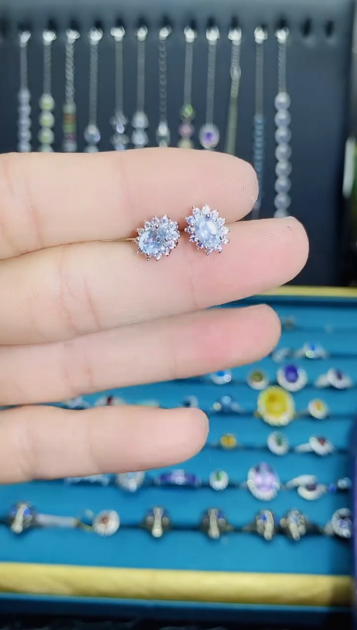 【闪购商品】托帕石耳饰银S925镶嵌1211