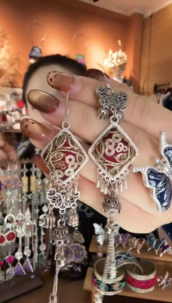 刺绣纯手工民族风耳环