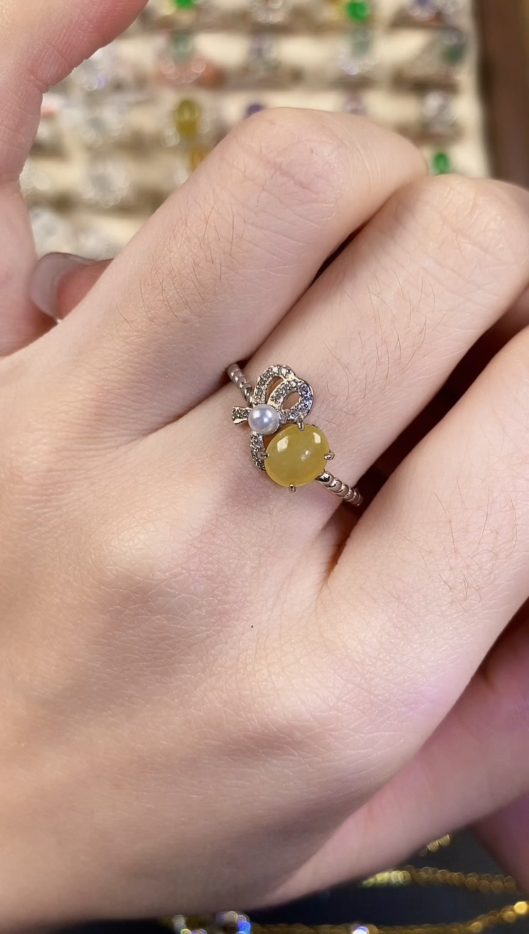 银S925镶嵌戒指翡翠天然A货翡翠1