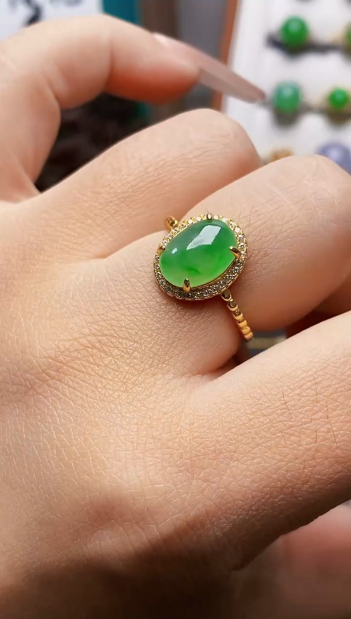 银S925镶嵌戒指翡翠1612