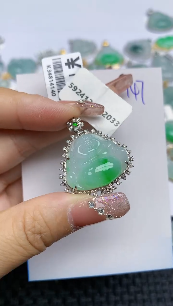 【闪购商品】翡翠颈饰18K金镶嵌天然A货翡翠 147