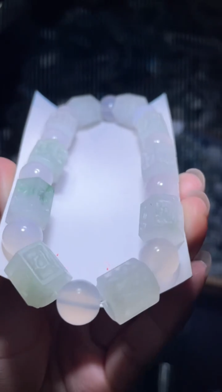 未镶嵌定制翡翠天然缅甸翡翠手串52