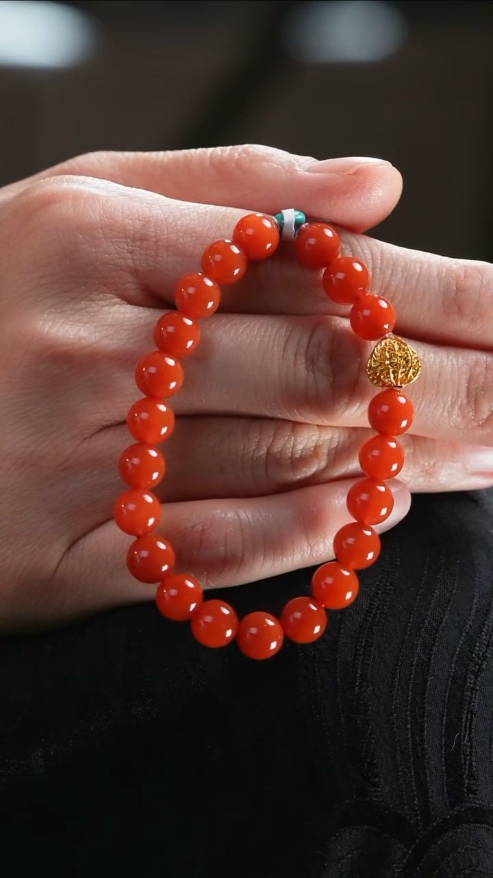 【闪购商品】南红玛瑙手串未镶嵌设计款@@SJF1733AK
